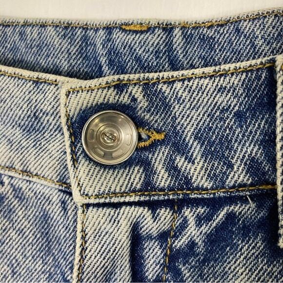 MAISON MARGIELA Jeans 28”Blue High-Waist Barrel Wide Slashed Raw-Hem Luxury Zip - Picture 6 of 15